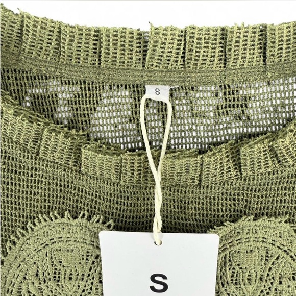 NWT Olive Green Faux Suede Boho Vintage look Dress W/ Pockets Womens Size Small - Picture 3 of 5